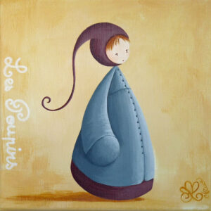 peinture sur toile de Nadine Lefeuve représentant un petit personnage appelé Poupir.